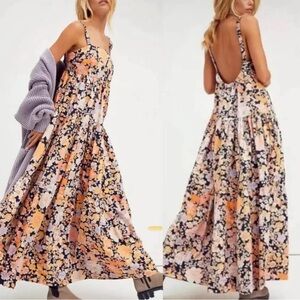 Free People maxi dress ‘Park Slope’ navy floral